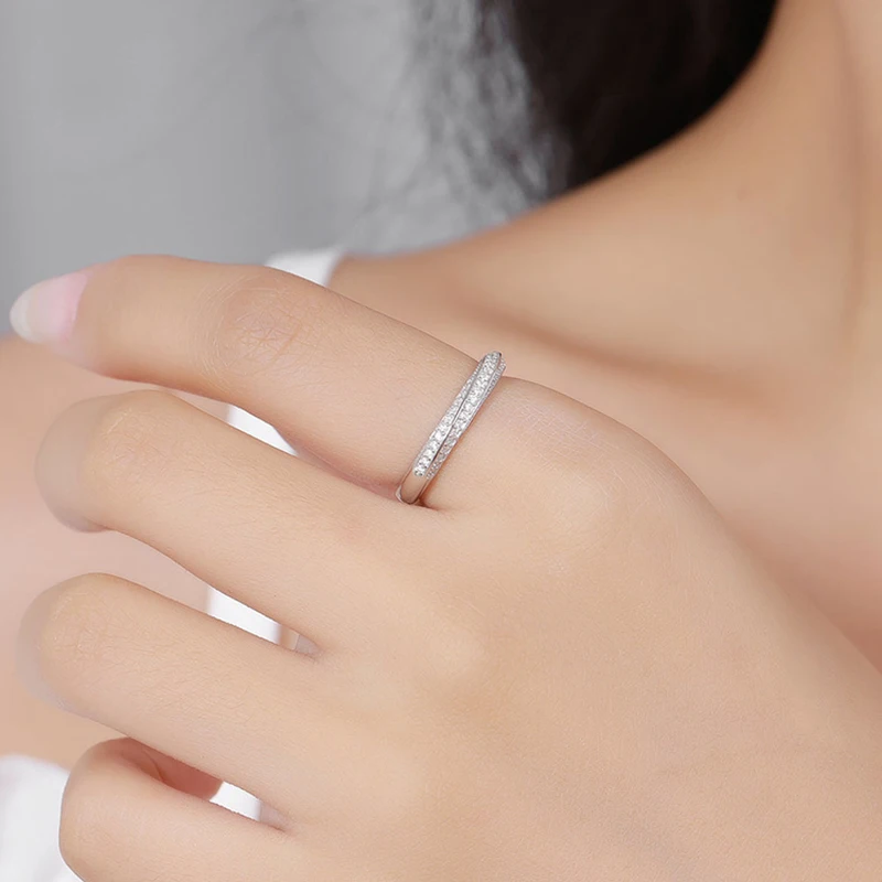 1.0mm-3.5mm Round Brilliant Cut Moissanite Wedding Rings Half Eternity Band 925 Silver Lab Diamond Wedding Ring With Certificate 1.0mm-3.5mm Round Brilliant Cut Moissanite Wedding Rings Half Eternity Band 925 Silver Lab Diamond Wedding Ring With Certificate