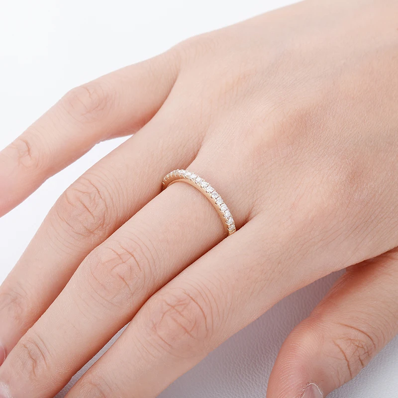 1.0mm-3.5mm Round Brilliant Cut Moissanite Wedding Rings Half Eternity Band 925 Silver Lab Diamond Wedding Ring With Certificate 1.0mm-3.5mm Round Brilliant Cut Moissanite Wedding Rings Half Eternity Band 925 Silver Lab Diamond Wedding Ring With Certificate