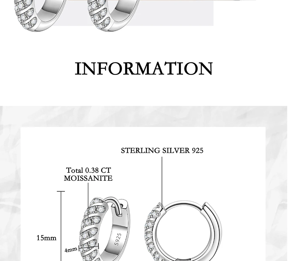 PERFANY All Moissanite Hoop Earrings Women S925 Pure Silver Laboratory Diamond Fashion Wedding Party Jewelry PERFANY All Moissanite Hoop Earrings Women S925 Pure Silver Laboratory Diamond Fashion Wedding Party Jewelry