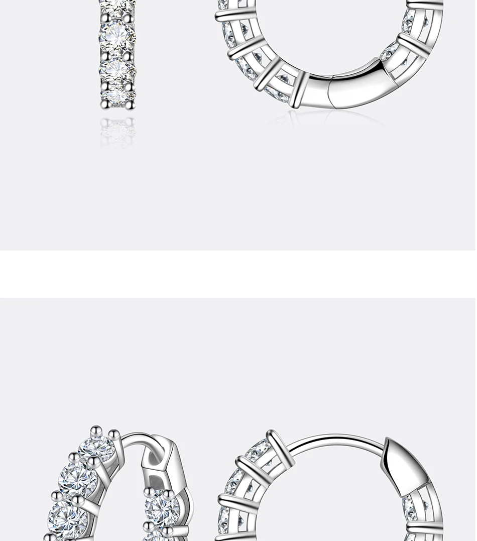 PERFANY 1.8CT All Moissanite Earrings for Women S925 Pure Silver GRA Certified Diamond Temperament Fashion Wedding Party Jewelry