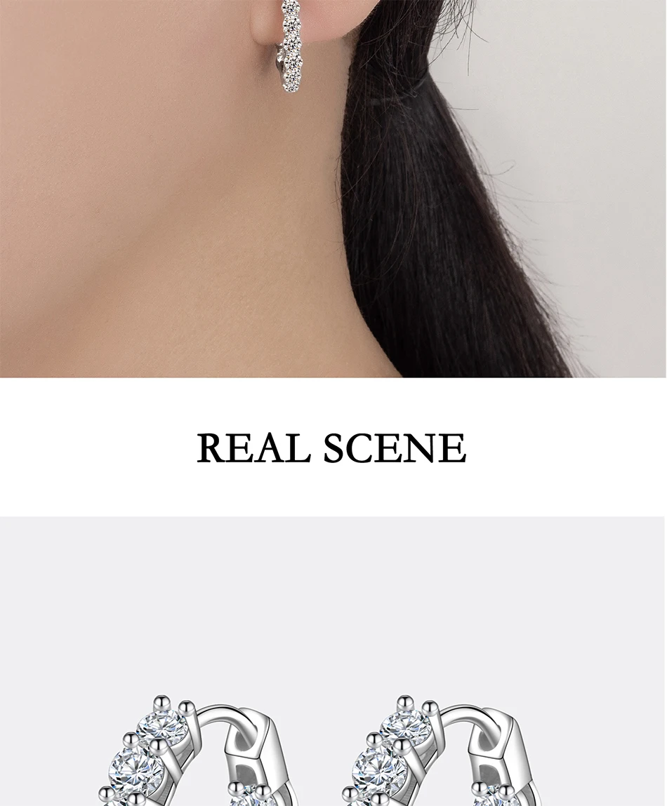 PERFANY 1.8CT All Moissanite Earrings for Women S925 Pure Silver GRA Certified Diamond Temperament Fashion Wedding Party Jewelry