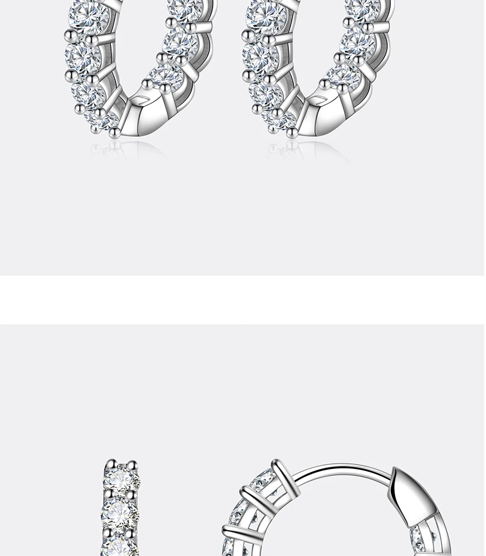 PERFANY 1.8CT All Moissanite Earrings for Women S925 Pure Silver GRA Certified Diamond Temperament Fashion Wedding Party Jewelry