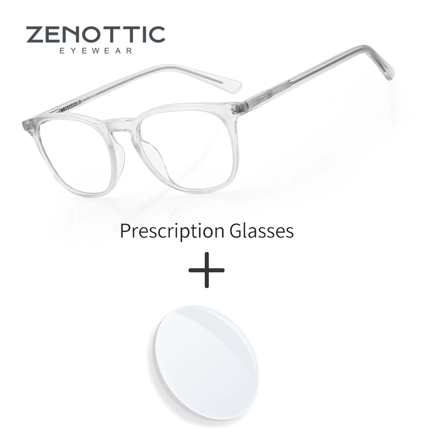 ZENOTTIC Occhiali da vista quadrati trasparenti in acetato fatti a mano Occhiali ottici progressivi fotocromatici per uomo donna