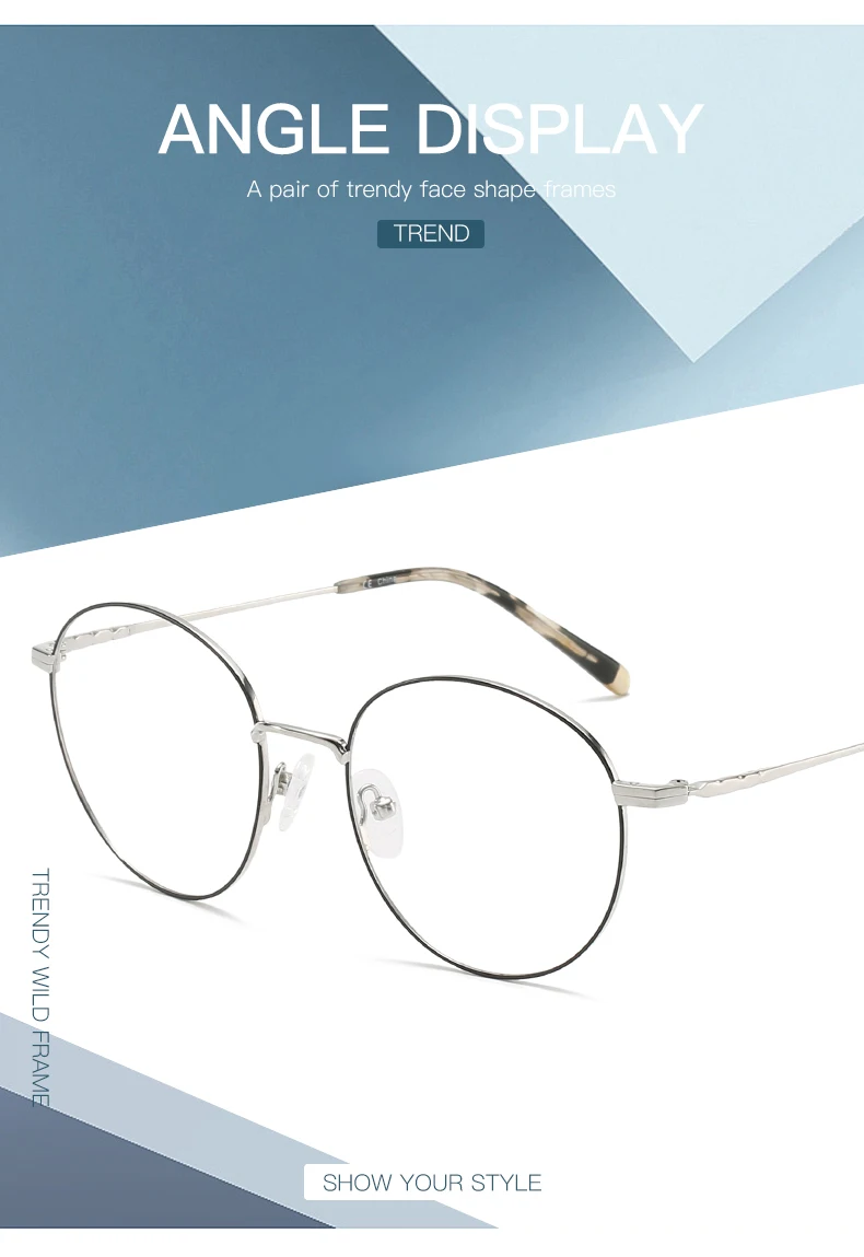 ZENOTTIC Occhiali da vista rotondi da donna in titanio puro Occhiali da vista personalizzati anti-blu-ray fotocromatici miopia/ipermetropia