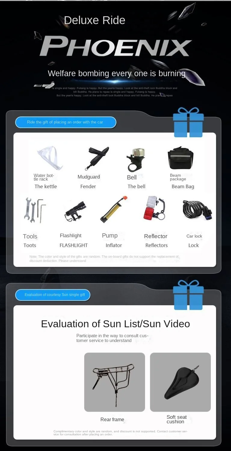 Phoenix Brand Folding Bicycle Adult Variable Speed Student Off-road Dual Shock Absorption 26 Inch Mountain Men's Women's Race