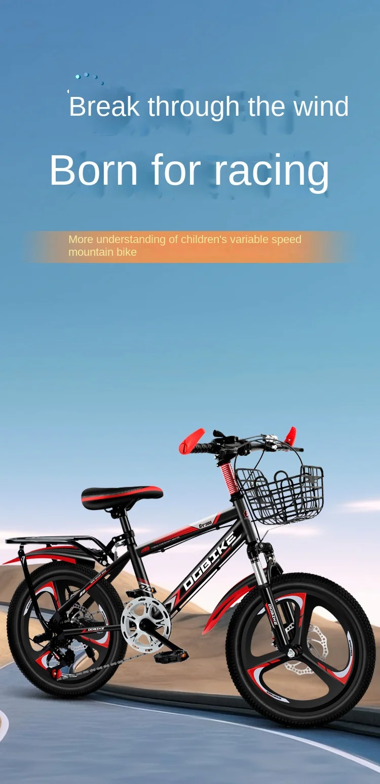 Selfree Bicicletta per bambini a una ruota Bicicletta da montagna a velocità variabile Bicicletta da esterno per studenti di 6-12 anni Velocità variabile a 7 velocità