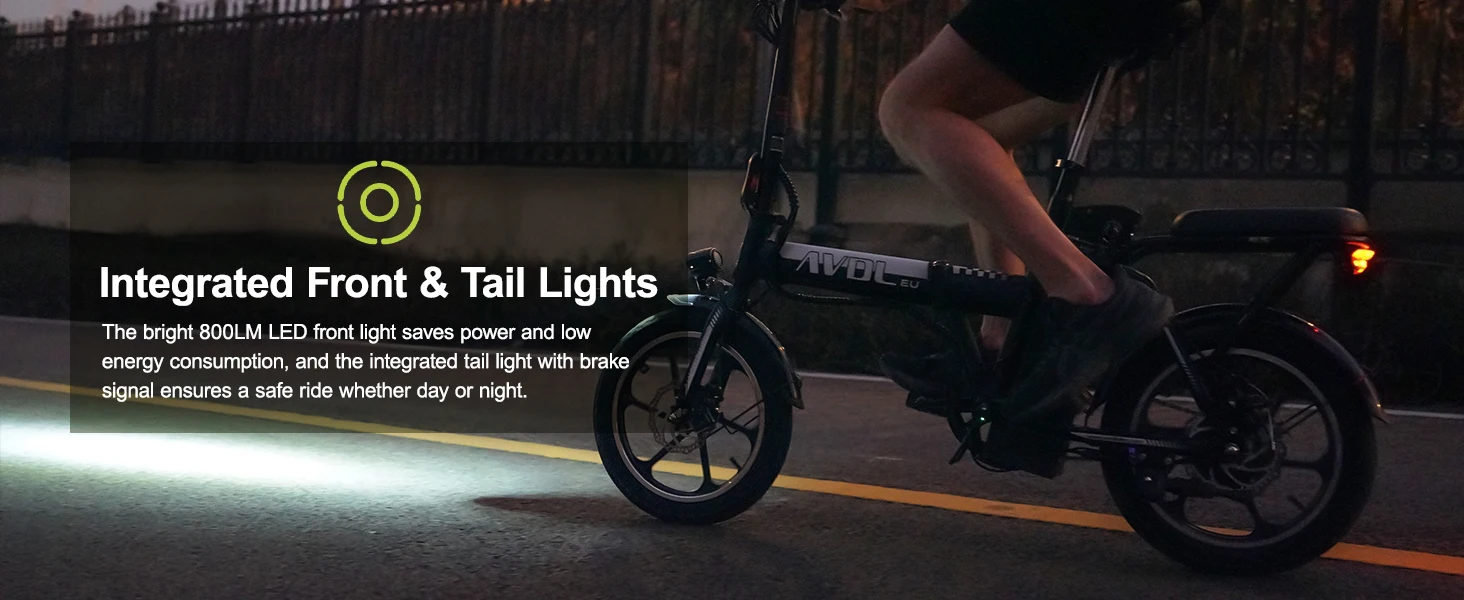 E-Bike da 16 pollici, dotata di batteria da 36V 11.4Ah e motore da 250W. Raggiunge velocità fino a 25 km/h con una autonomia di 35-50 km.