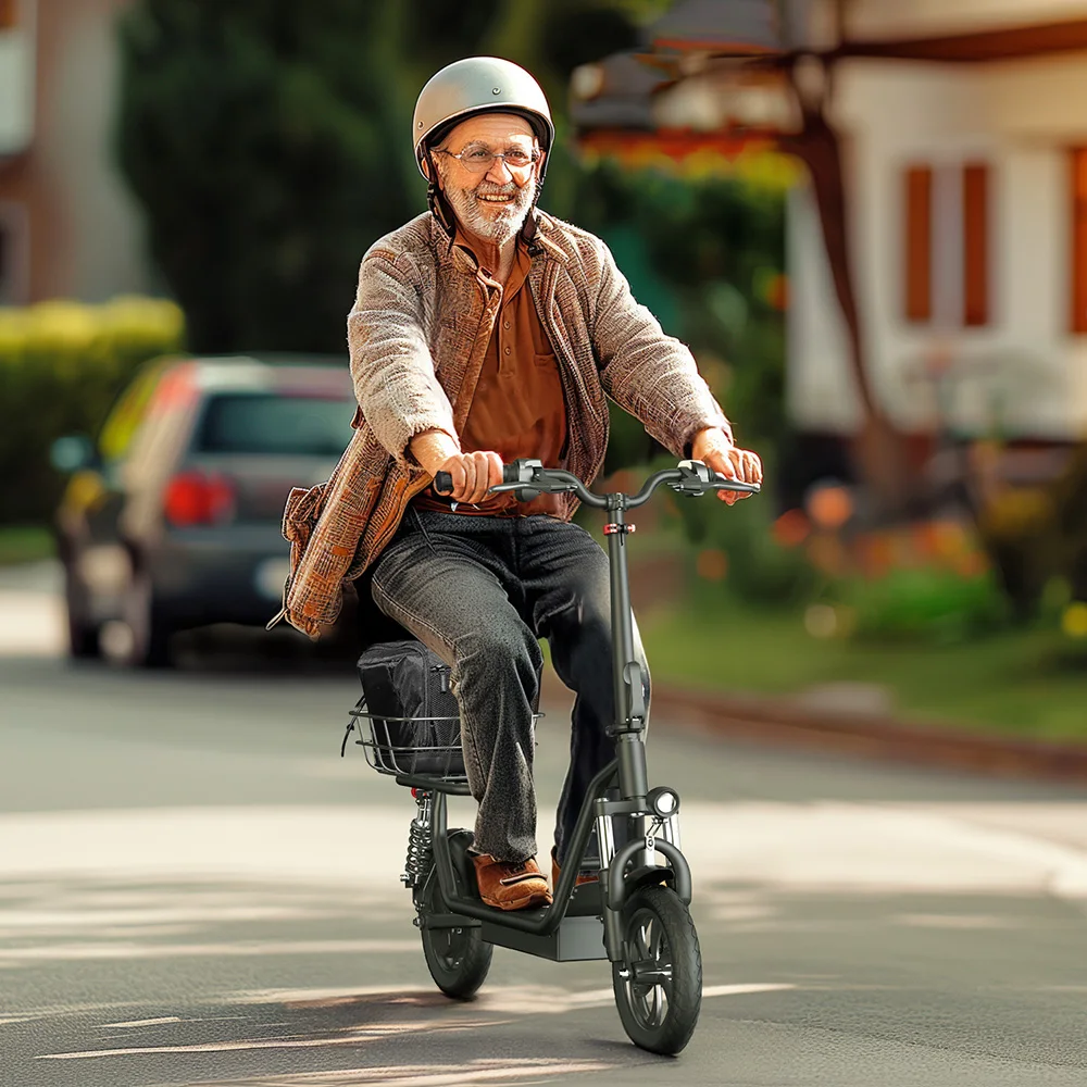 iScooter i12 Bicicletta Elettrica Pieghevole - con pneumatici da 12 pollici - Motore da 500W - Batteria da 36V 7.5Ah - Autonomia di 35 km - E-Bike Leggera