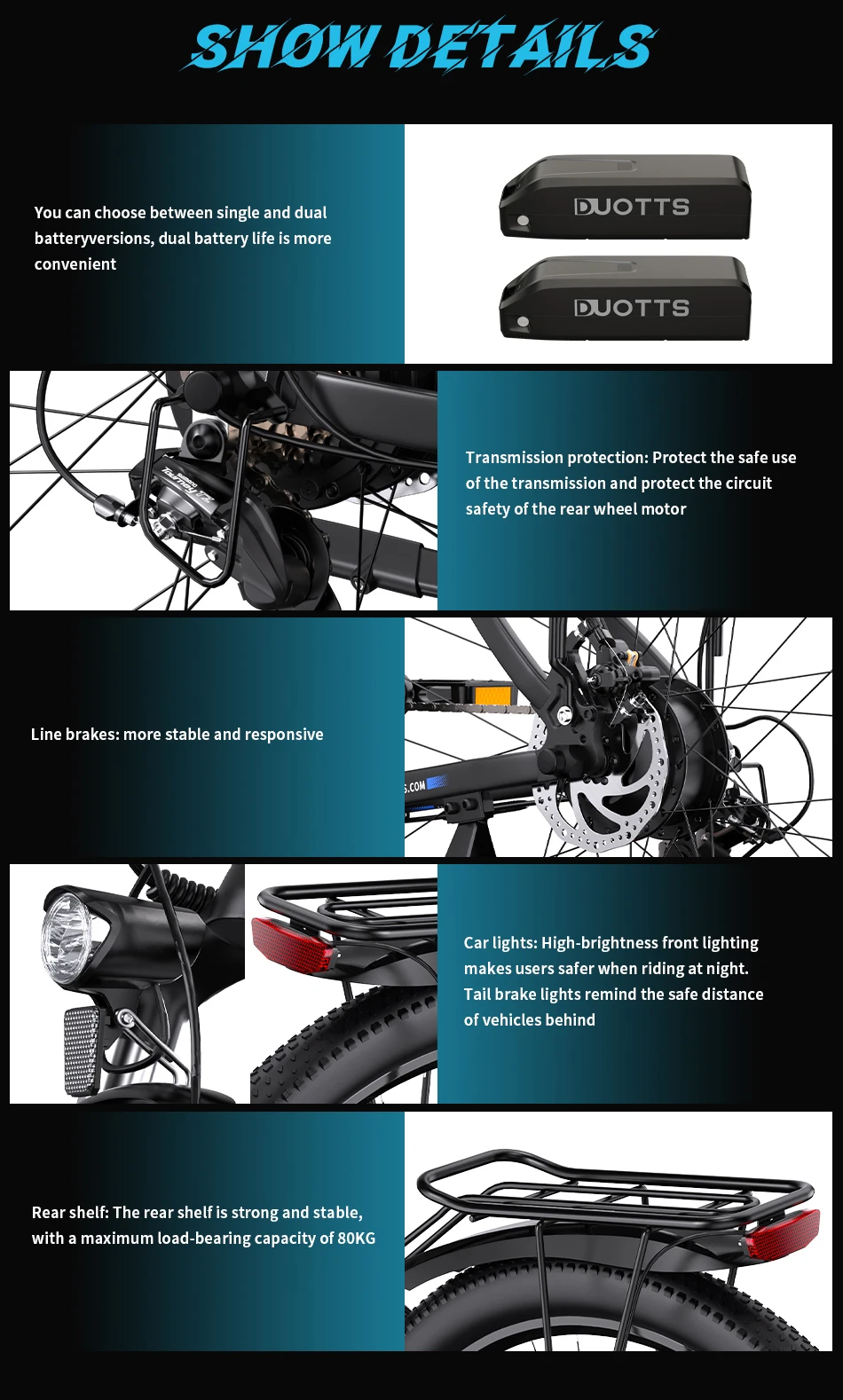 DUOTTS C29 Adluts Bici elettrica 750W Motore 48V15AH Batteria DUOTTS Controllo APP Pneumatici da 29 pollici E-bike 21 Velocità Bici elettrica da città