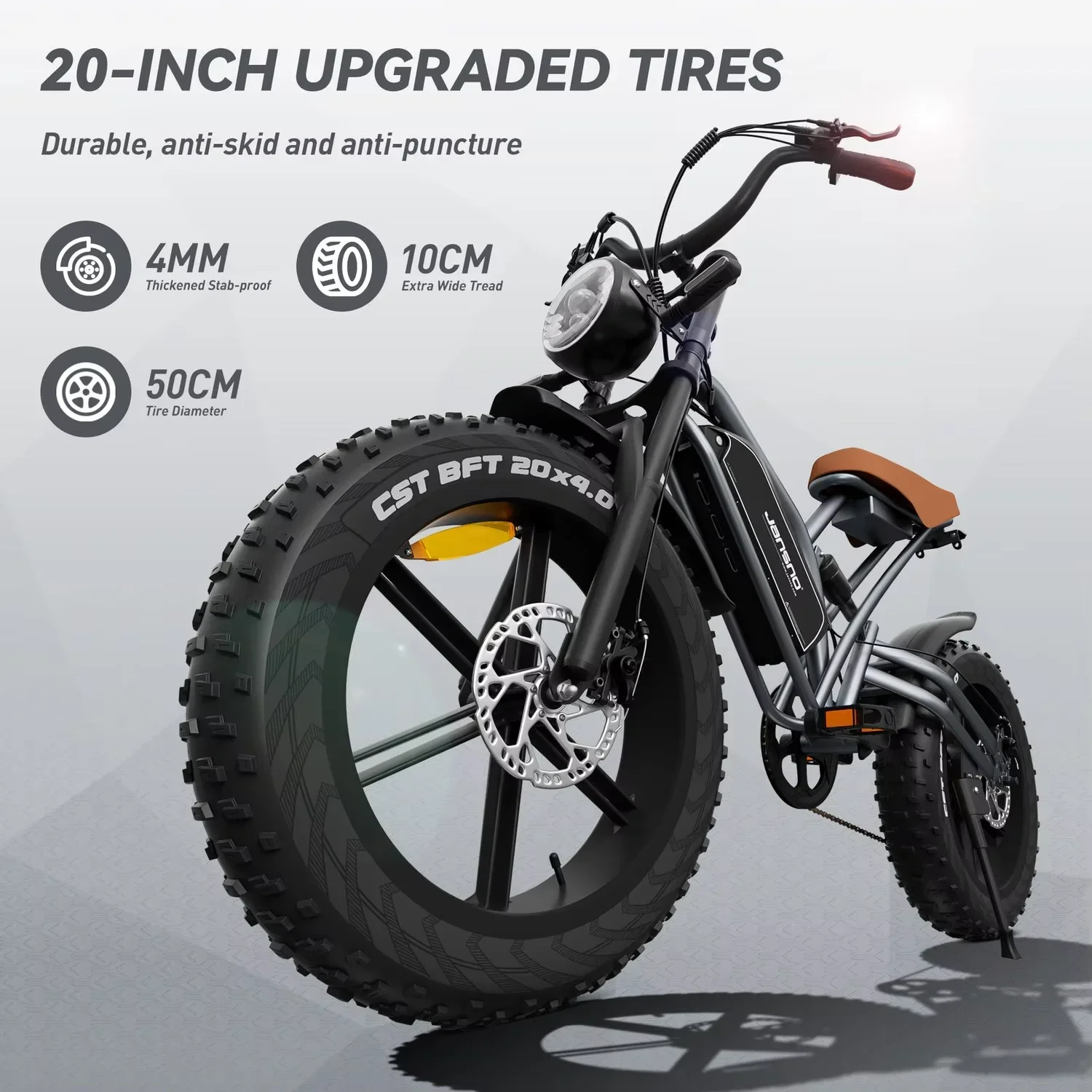 JANSNO X50 Bici Elettrica 750W Motore 48V17AH Batteria 20*4 pollici All Terrain Fat Tire Per Adulti E Bike 7 Velocità Shimano Bicicletta Elettrica