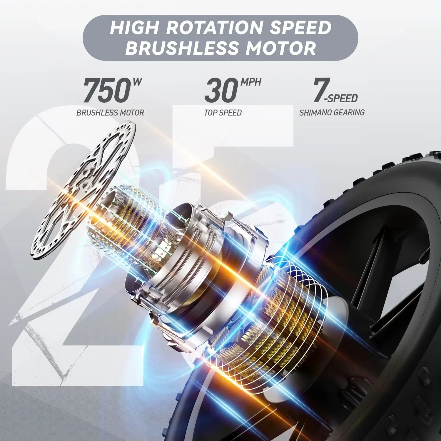 JANSNO X50 Bici Elettrica 750W Motore 48V17AH Batteria 20*4 pollici All Terrain Fat Tire Per Adulti E Bike 7 Velocità Shimano Bicicletta Elettrica