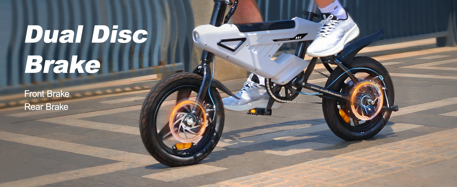 Bicicletta Elettrica E-bike con Ruote da 14 Pollici (Piccole), Batteria 36V 6.4Ah, Display LCD Digitale, Motore 250W e Velocità Fino a 25 km/h