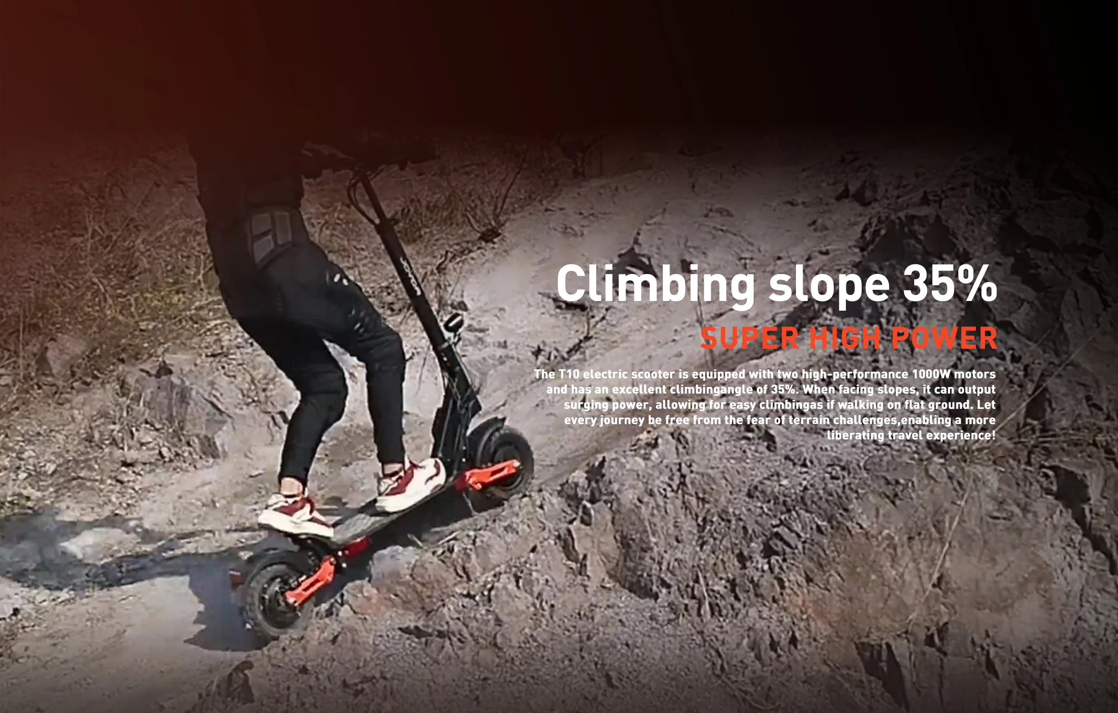 JOYOR T10 Monopattino Elettrico Pieghevole , Motore 1000W*2, Monopattino Elettrico Fuoristrada Da 10 Pollici, Pneumatici Fuoristrada, Batteria 60V18AH, Monopattino Elettrico Per Adulti