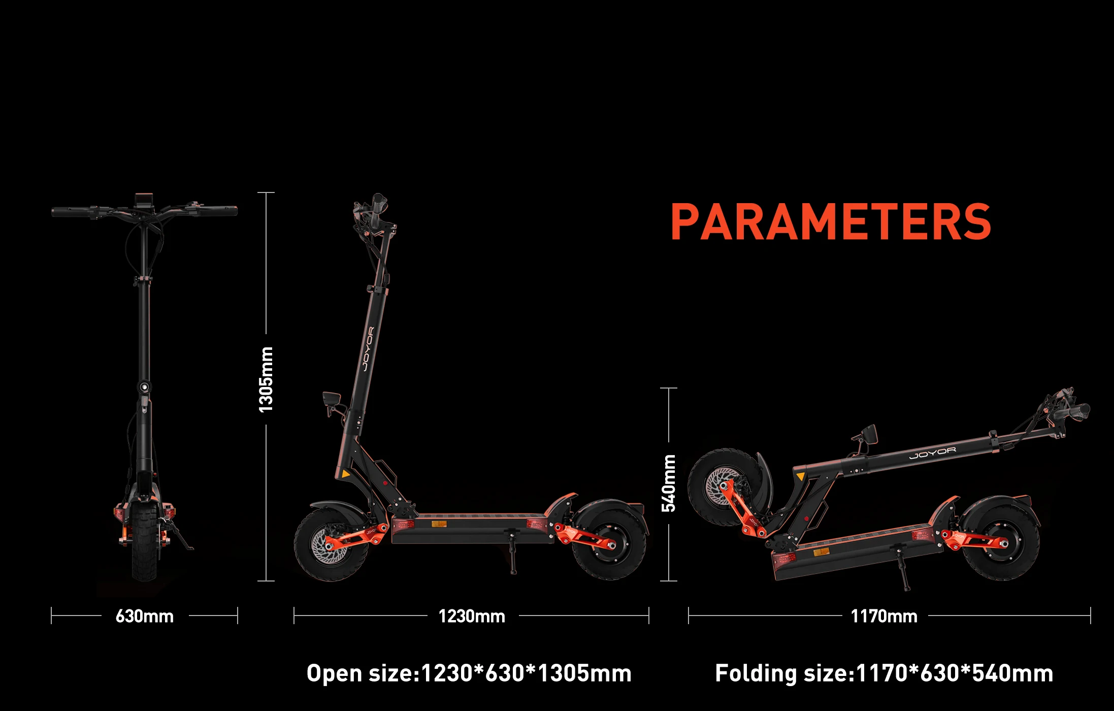 JOYOR T10 Monopattino Elettrico Pieghevole , Motore 1000W*2, Monopattino Elettrico Fuoristrada Da 10 Pollici, Pneumatici Fuoristrada, Batteria 60V18AH, Monopattino Elettrico Per Adulti