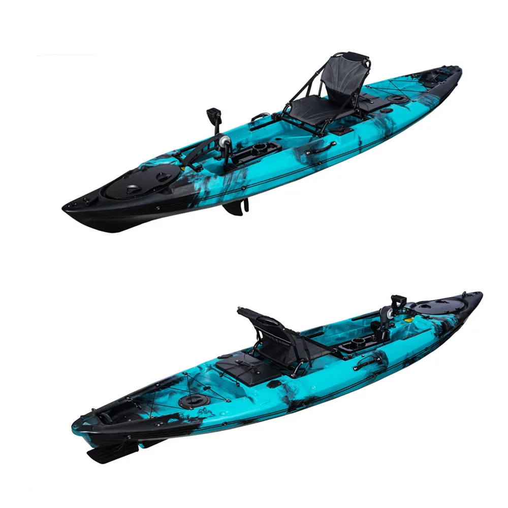 Kayak funzionale a pedale per pesca in mare per due persone disponibile con elica Flipper e motore da traina