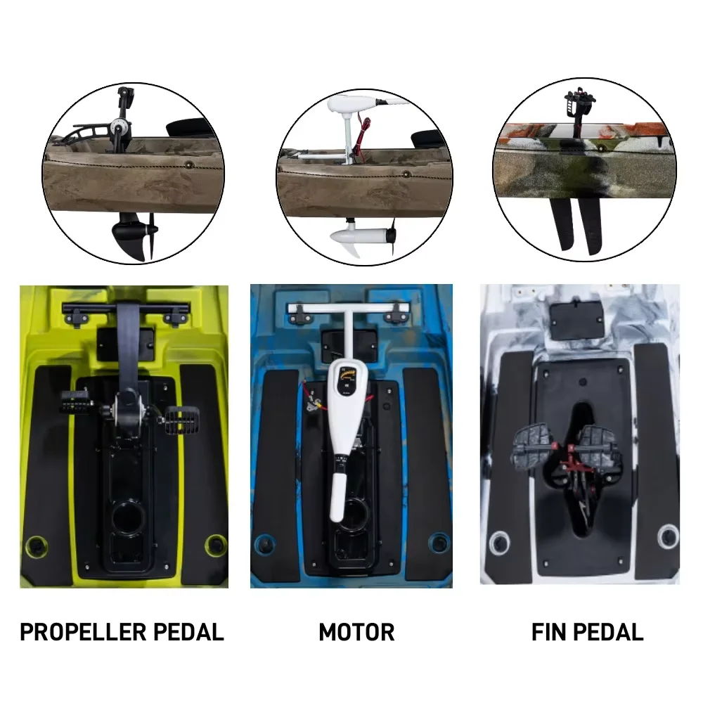 Kayak funzionale a pedale per pesca in mare per due persone disponibile con elica Flipper e motore da traina
