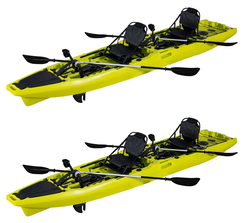 Kayak funzionale a pedale per pesca in mare per due persone disponibile con elica Flipper e motore da traina