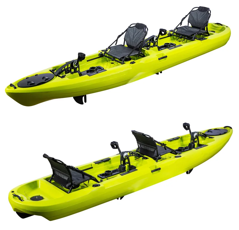 Kayak funzionale a pedale per pesca in mare per due persone disponibile con elica Flipper e motore da traina