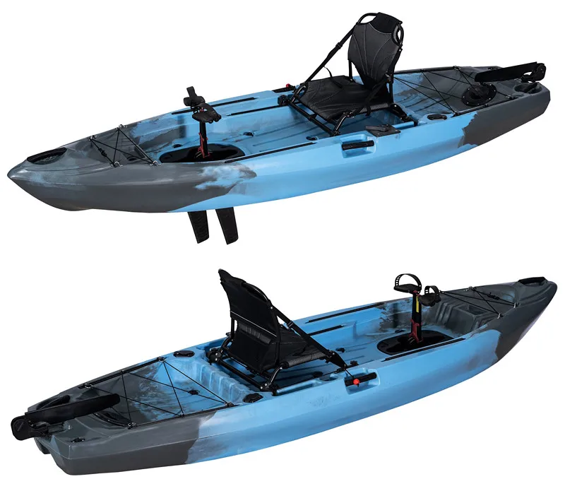 Kayak funzionale a pedale per pesca in mare per due persone disponibile con elica Flipper e motore da traina