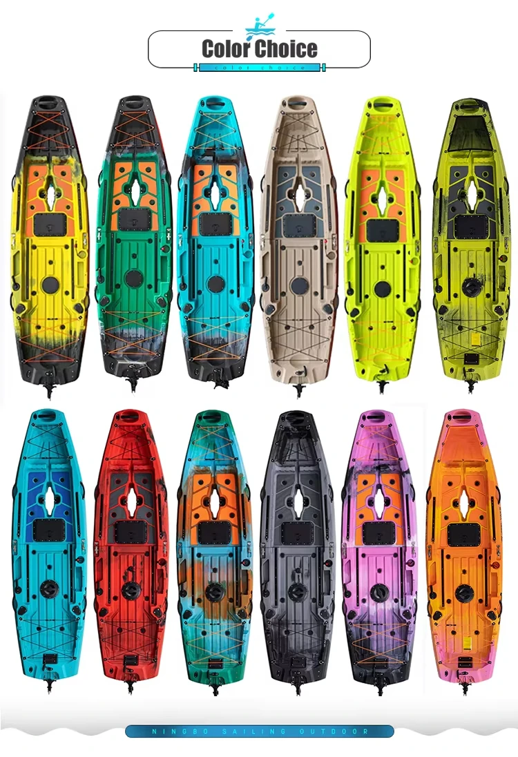 LLDPE Kayak modulare con motore Canoa per barca da pesca con sedile e pagaia Zattera montata portatile per la pesca all'aperto alla deriva