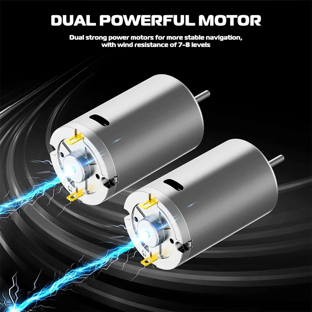 VWVIVIDWORLD, 2024 Nuovo, Barca esca da pesca RC, caricata da 2 kg, crociera a velocità fissa, impermeabile, ad alta velocità, 4 luci notturne