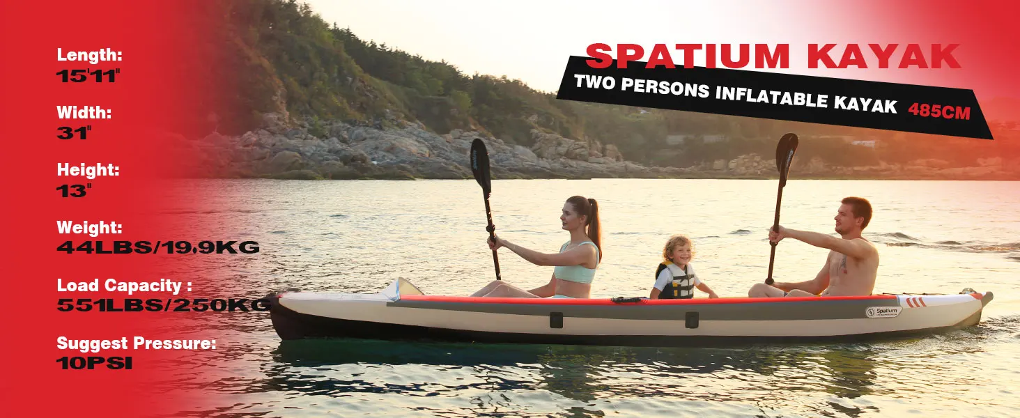 Kayak gonfiabile da pavimento DropStitch ad alta resistenza per canoa gonfiabile Spatium 2-3 persone per la pesca