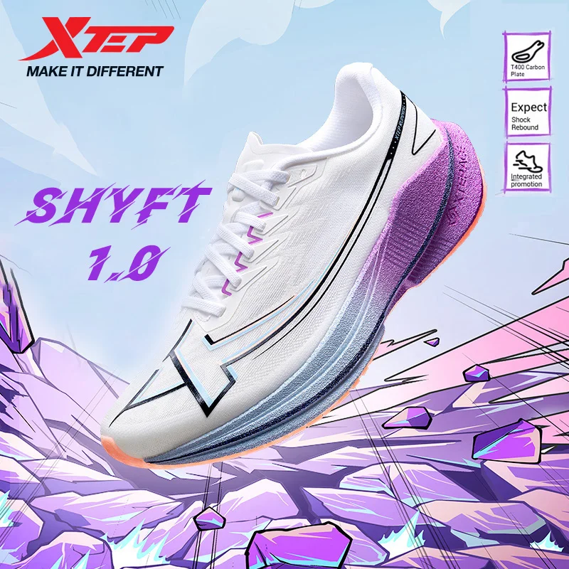 Xtep Shyft 1.0 Scarpe da corsa professionali per uomo 2025 Scarpe da corsa estive con piastra in carbonio ammortizzante per maratona 875319110083