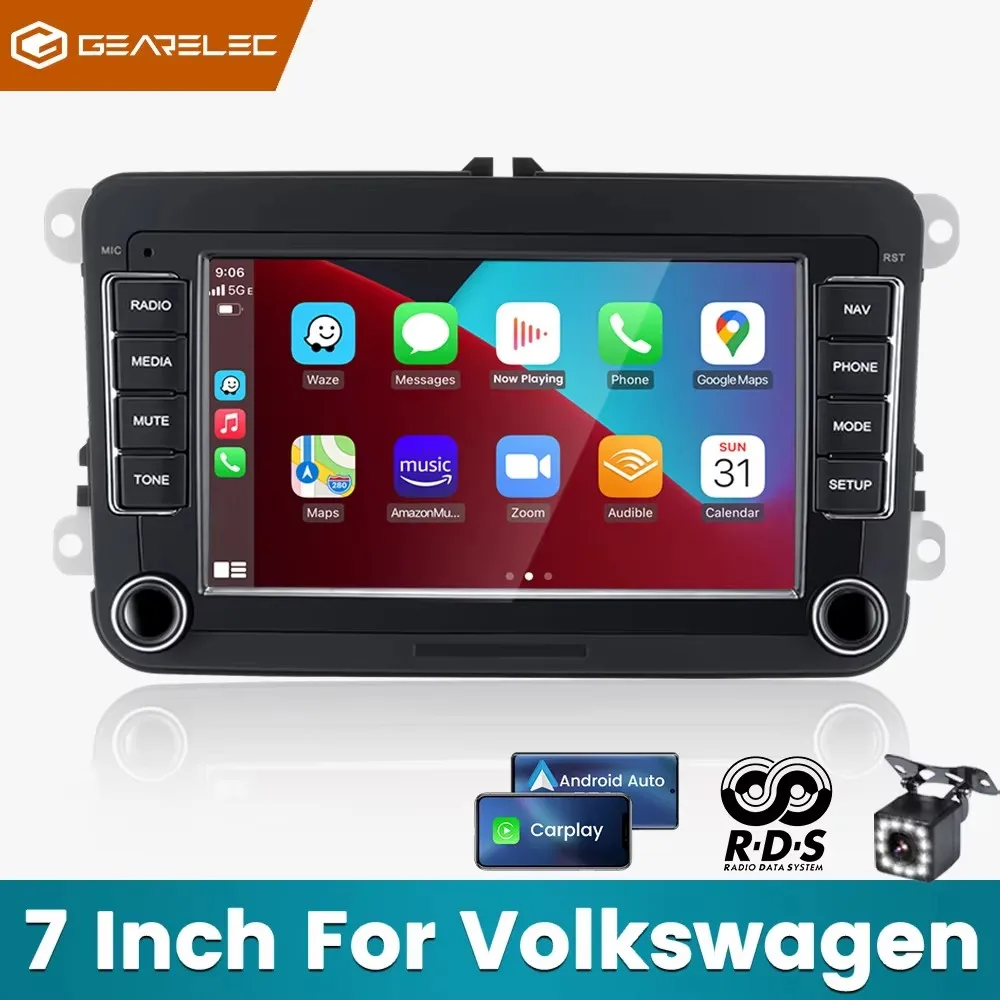 2 Din Android Autoradio Lettore Multimediale GPS WiFi Carplay Per VW Volkswagen Skoda Octavia golf 5 6 touran passat B6 polo Jetta