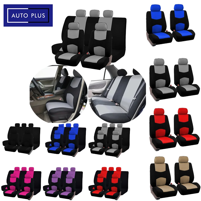 AUTO PLUS Coprisedile universale per auto adatto per la maggior parte delle auto SUV Camion Van Accessori per auto Interni con coprisedile compatibile con airbag