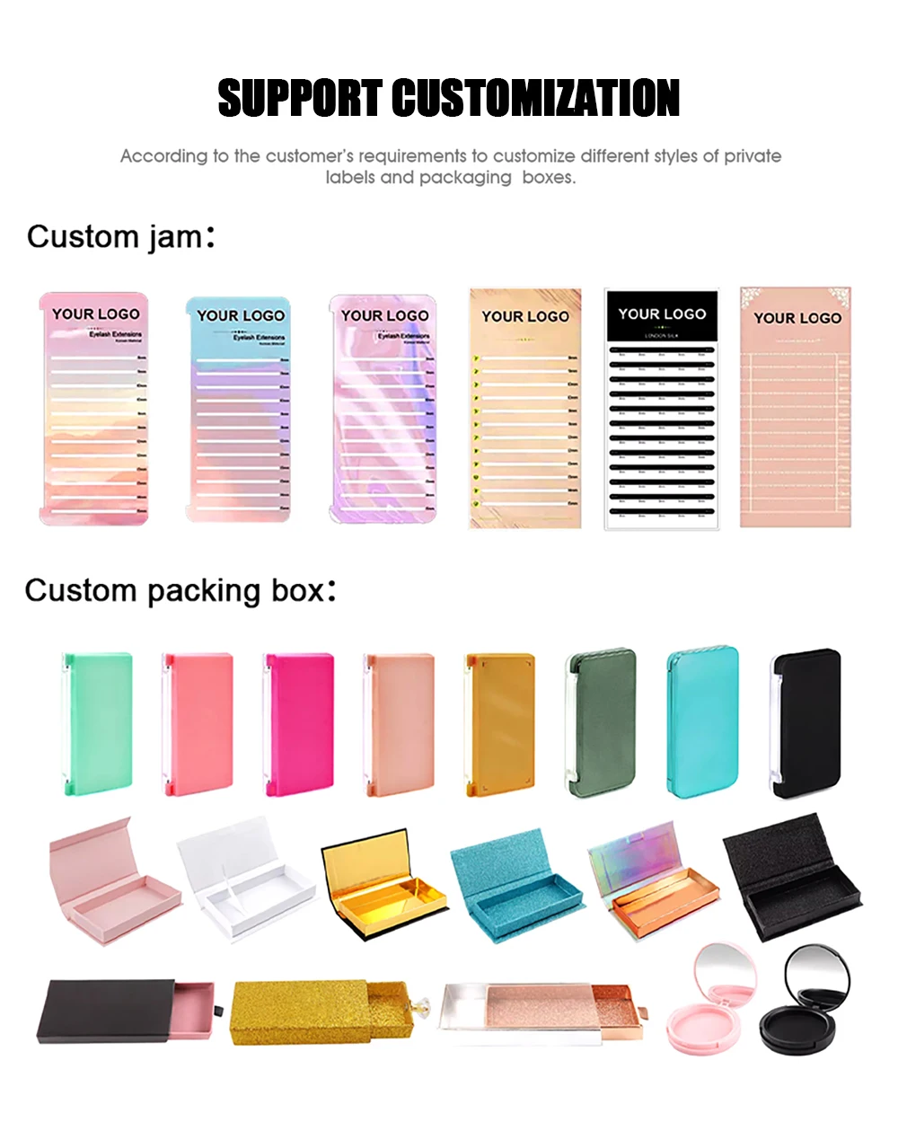 MASSCAKU Ciglia finte visone Ellipse Estensione ciglia piatte C/D Curl 0.15 0.20 0.25mm 8-18mm e mix Doppia punte divise Trucco Ciglia finte