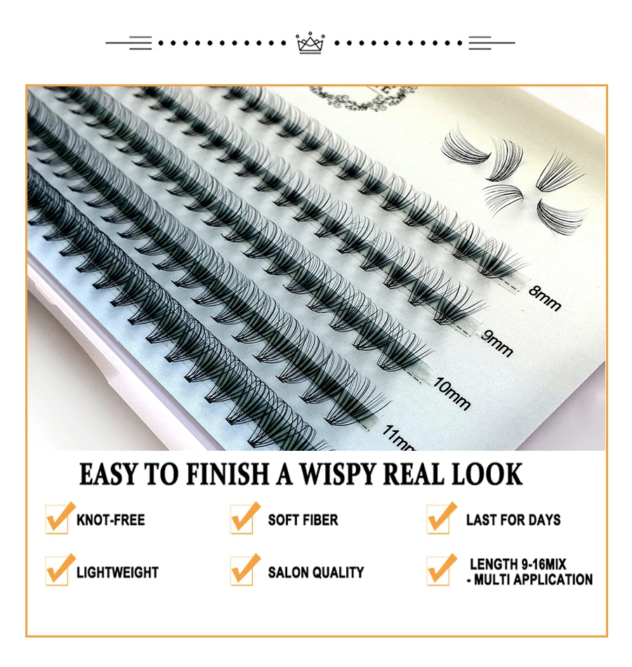 Nuovo 100 Cluster Ciglia Cluster Individuale Ready Fan Mazzi di Estensione Ciglia di Visone 20D/30D Russia Volume Bundle Cashmere Lash