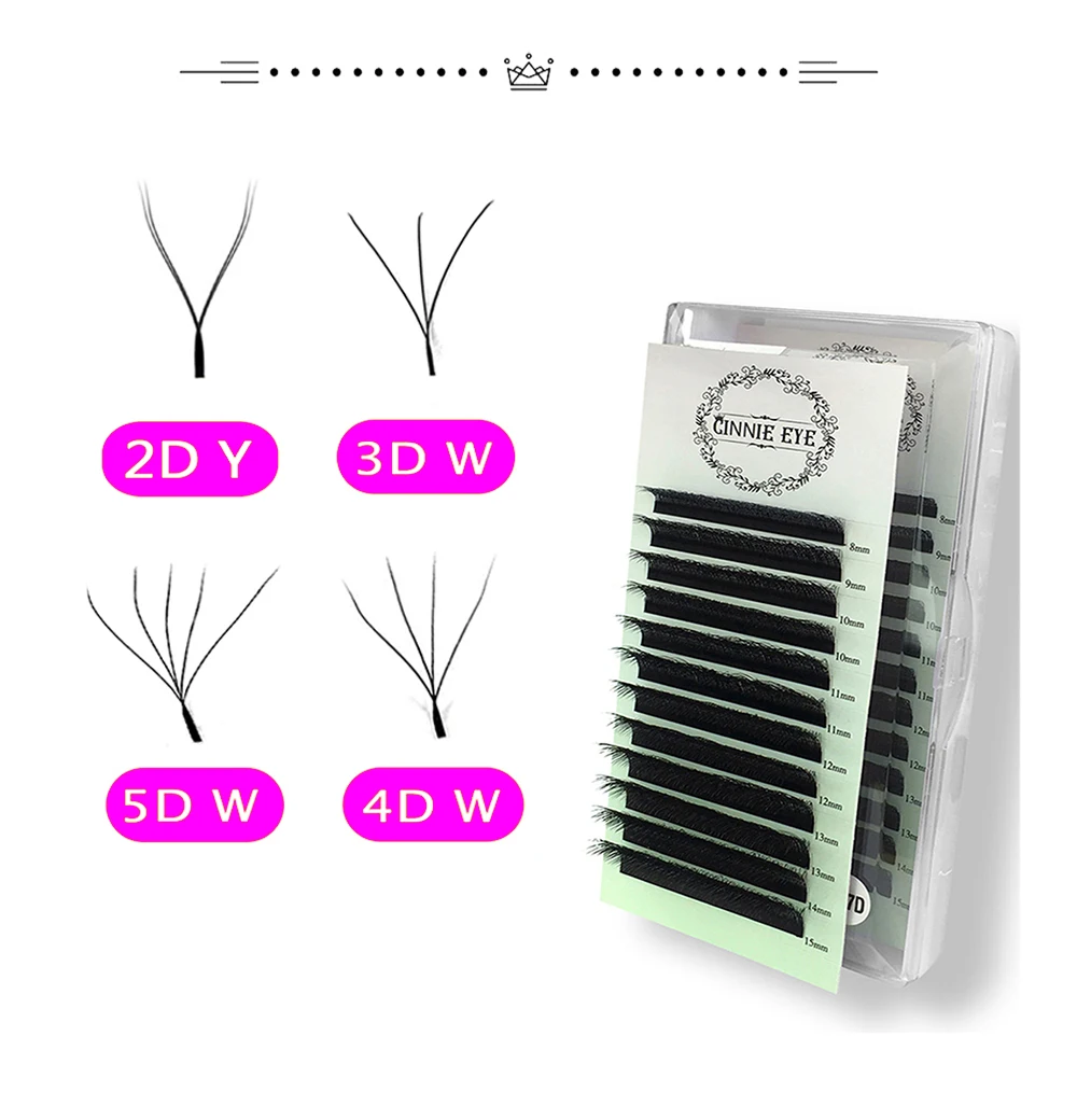 Nuovi Cilios 4D W Estensioni delle ciglia Misto 5D Wispy Ciglia finte Curl C/D Naturale Individuale Lash Cluster Premade Russia Volume Fans