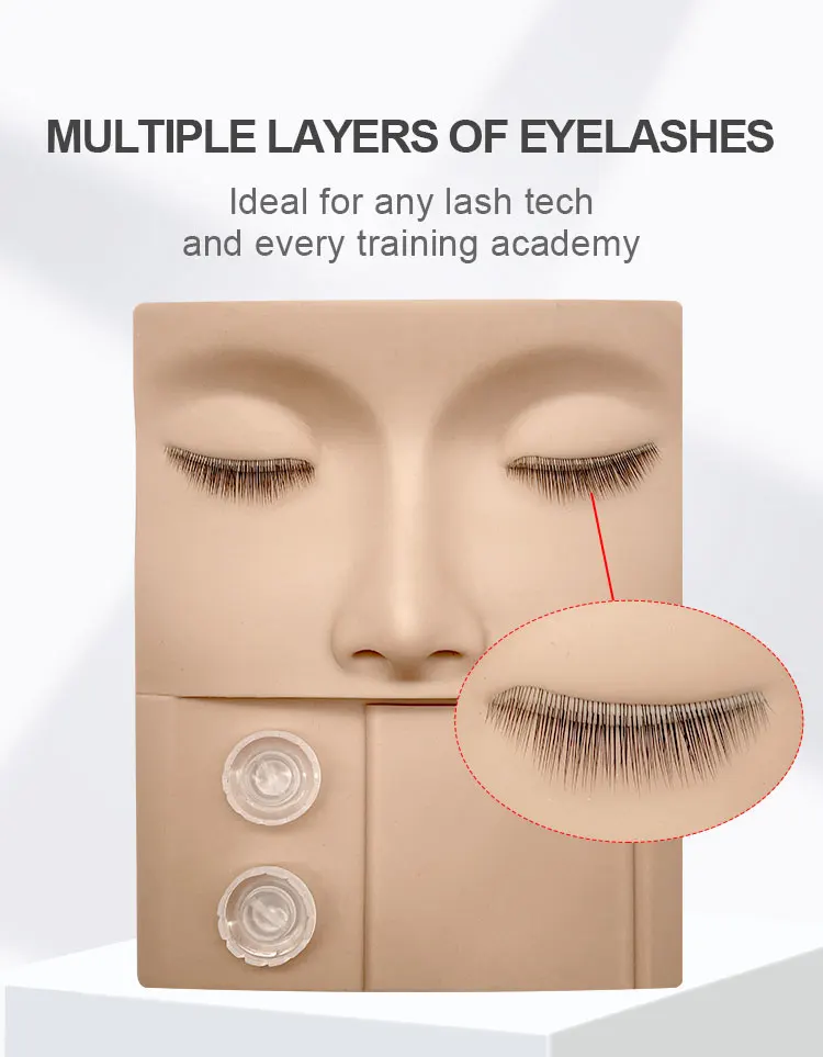 Vassoio pratico 3 in 1 testa pratica in plastica economica con occhi per l'estensione delle ciglia Logo privato delle palpebre sostituibili