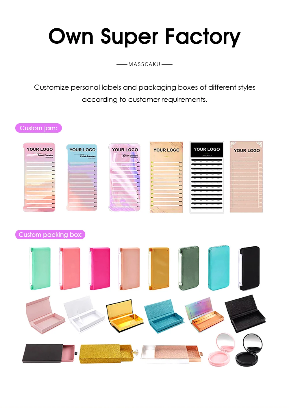 MASSCAKU U Forma YY Ciglia Finte 8-15mm Mix CD Curl Doppie Punte Estensione Ciglia Hand-wowen Ciglia Individuali All'ingrosso