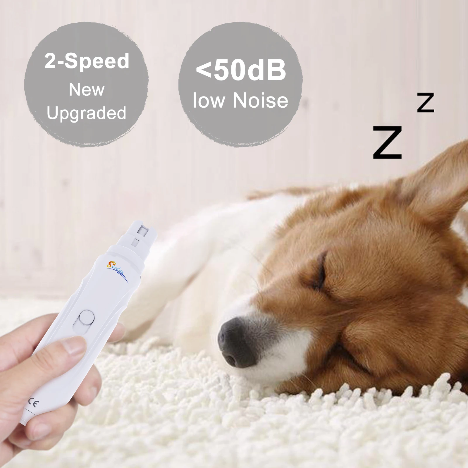 Smerigliatrice per unghie per cani Tagliacapelli e tagliacapelli elettrico ricaricabile USB per animali domestici Zampe indolori Toelettatura Lima per unghie per cani silenziosa a 2 velocità Smerigliatrice per unghie per cani Tagliacapelli e tagliacapelli elettrico ricaricabile USB per animali domestici Zampe indolori Toelettatura Lima per unghie per cani silenziosa a 2 velocità
