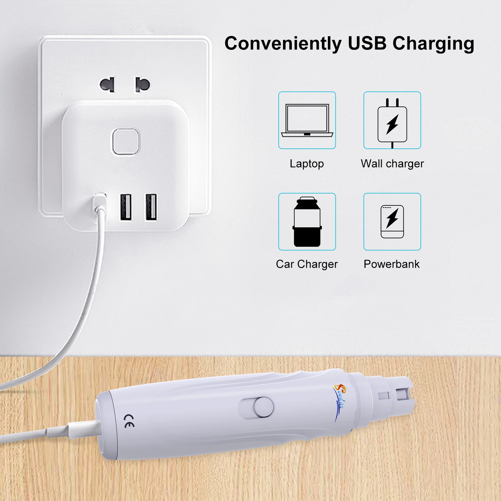 Smerigliatrice per unghie per cani Tagliacapelli e tagliacapelli elettrico ricaricabile USB per animali domestici Zampe indolori Toelettatura Lima per unghie per cani silenziosa a 2 velocità Smerigliatrice per unghie per cani Tagliacapelli e tagliacapelli elettrico ricaricabile USB per animali domestici Zampe indolori Toelettatura Lima per unghie per cani silenziosa a 2 velocità