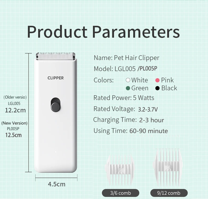 Ospedale per toelettatura animali domestici per cani e gatti, cesoia elettrica a basso rumore, rasatura elettrica impermeabile, professionale senza fili