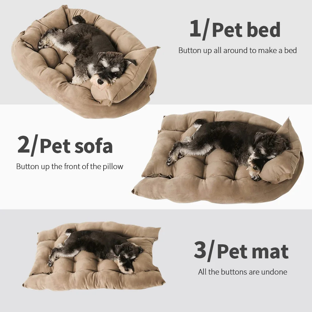 Multifunzione Letto Per Cani Zerbino 3 IN 1 Cani Gatto Letto Per Dormire Divano Caldo Inverno Cucciolo Gattino Nido Cuccia Morbido Cuscino Per Animali Domestici Per Cani Gatti