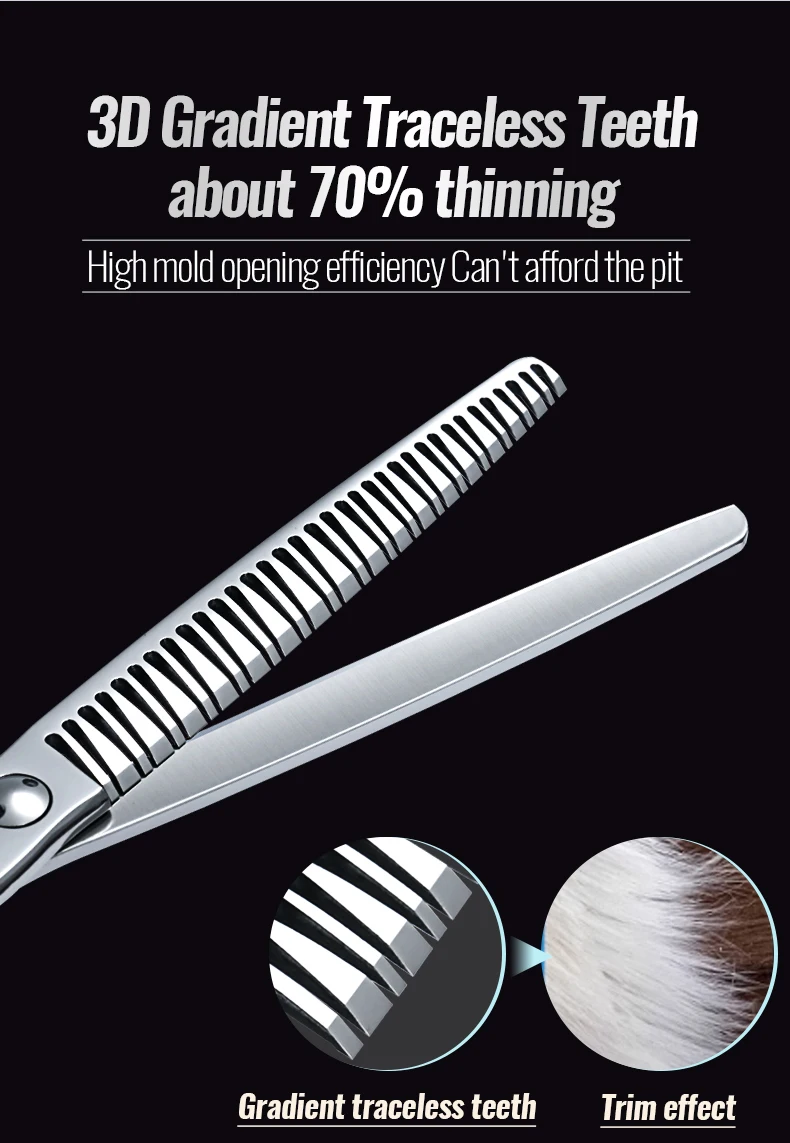 Fenice 7.0 pollici VG10 acciaio 3D gradiente denti senza tracce Pet curvo/dritto grosso forbici cuscinetto viti Pet Grooming cesoie Fenice 7.0 pollici VG10 acciaio 3D gradiente denti senza tracce Pet curvo/dritto grosso forbici cuscinetto viti Pet Grooming cesoie