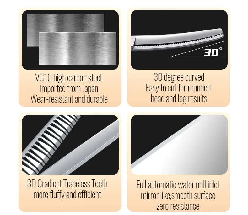 Fenice 7.0 pollici VG10 acciaio 3D gradiente denti senza tracce Pet curvo/dritto grosso forbici cuscinetto viti Pet Grooming cesoie Fenice 7.0 pollici VG10 acciaio 3D gradiente denti senza tracce Pet curvo/dritto grosso forbici cuscinetto viti Pet Grooming cesoie