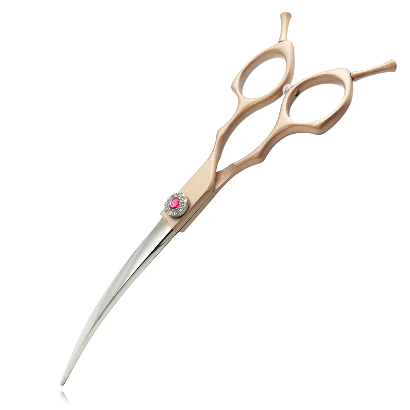 Cesoie curve da 7 pollici per toelettatura di cani in acciaio inossidabile Forbici curve per gatti, fornitura per toelettatura di animali domestici dal design speciale leggero