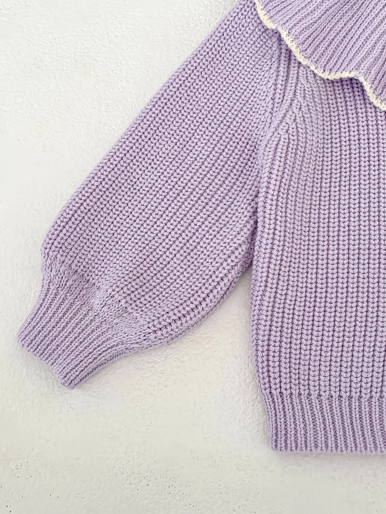 INS Primavera e Autunno Neonati 0-3 Anni Bambina Moda Colletto con Volant Cappotto Lavorato a Maglia Piccolo Cardigan Maglione Top