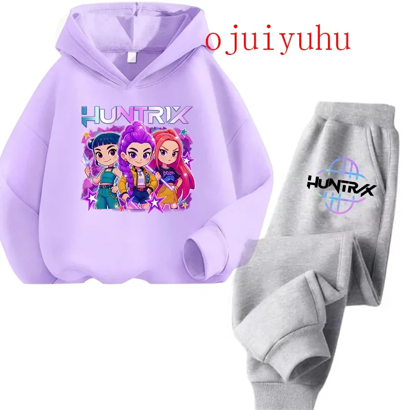 Felpe con cappuccio Kpop Demon Hunters Pullover Felpa Trucksuit Cartoon Girls Boy Kids Clothes2025 film stile coreano Imposta bambini