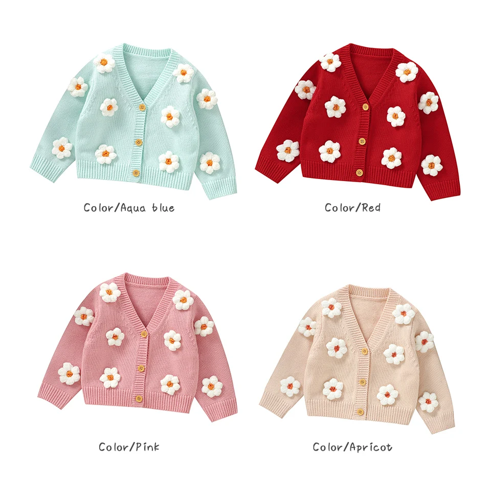 Dolce manica lunga scollo a V monopetto neonate primavera e autunno cappotto cardigan per neonati in acrilico lavorato a maglia per 6-36 mesi neonato Dolce manica lunga scollo a V monopetto neonate primavera e autunno cappotto cardigan per neonati in acrilico lavorato a maglia per 6-36 mesi neonato
