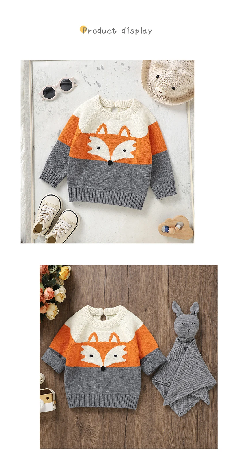 Maglioni per bambini Lavorati a maglia Abbigliamento per neonati Moda a righe Simpatico volpe Top Capispalla Infantile Ragazze Ragazzi Pullover Manica lunga Autunno Maglioni per bambini Lavorati a maglia Abbigliamento per neonati Moda a righe Simpatico volpe Top Capispalla Infantile Ragazze Ragazzi Pullover Manica lunga Autunno