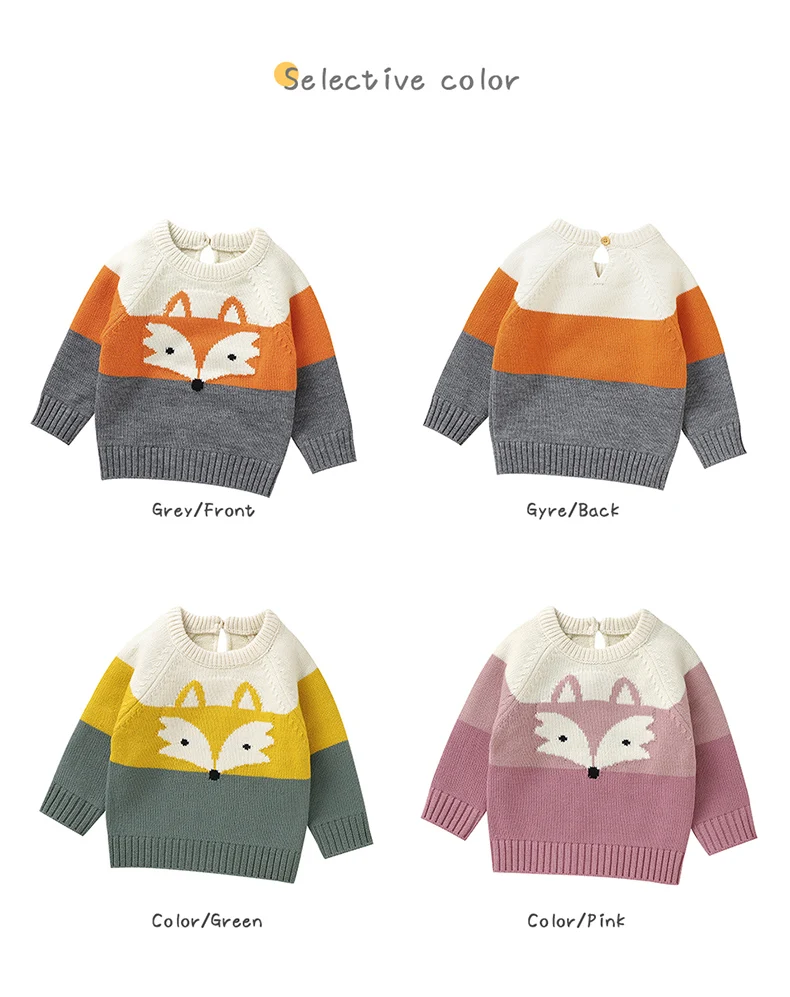 Maglioni per bambini Lavorati a maglia Abbigliamento per neonati Moda a righe Simpatico volpe Top Capispalla Infantile Ragazze Ragazzi Pullover Manica lunga Autunno Maglioni per bambini Lavorati a maglia Abbigliamento per neonati Moda a righe Simpatico volpe Top Capispalla Infantile Ragazze Ragazzi Pullover Manica lunga Autunno