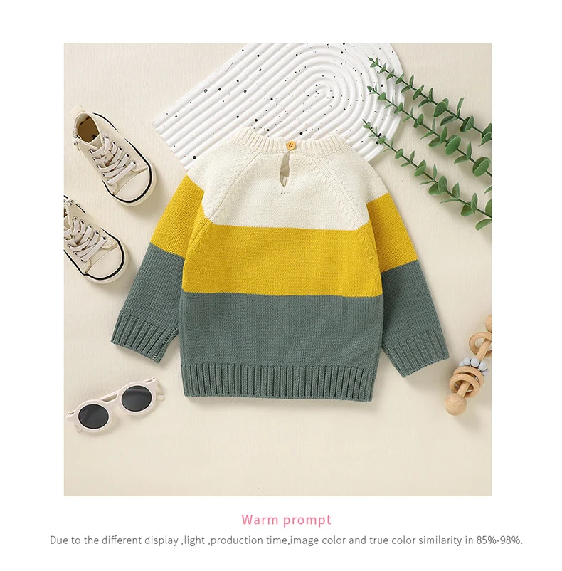 Maglioni per bambini Lavorati a maglia Abbigliamento per neonati Moda a righe Simpatico volpe Top Capispalla Infantile Ragazze Ragazzi Pullover Manica lunga Autunno