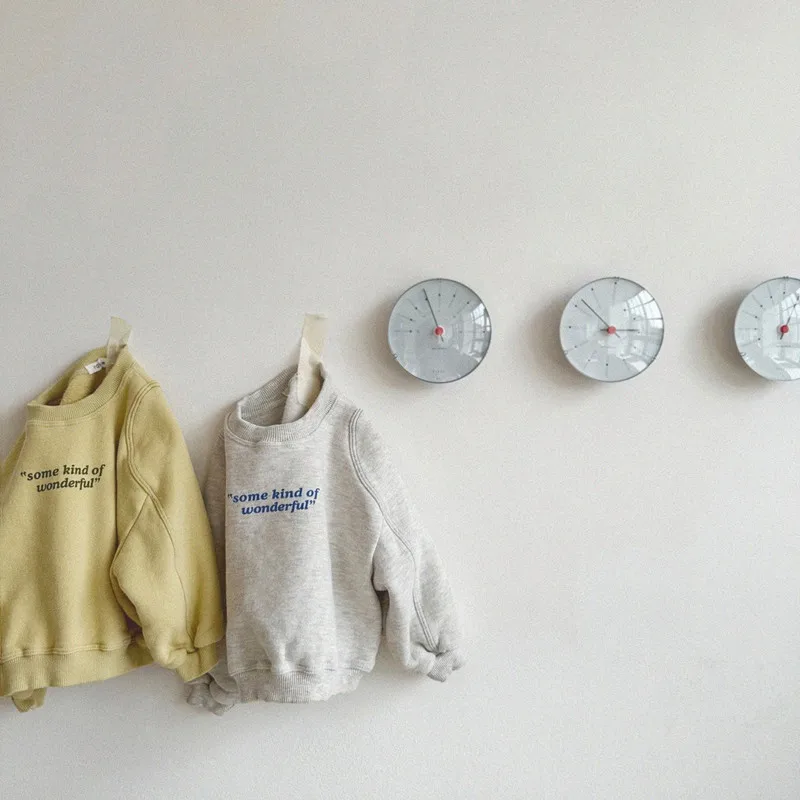 2025 primavera nuovo pullover a maniche lunghe per neonati top con stampa di lettere per bambini felpa casual per bambini top per bambini vestiti per ragazza ragazzo