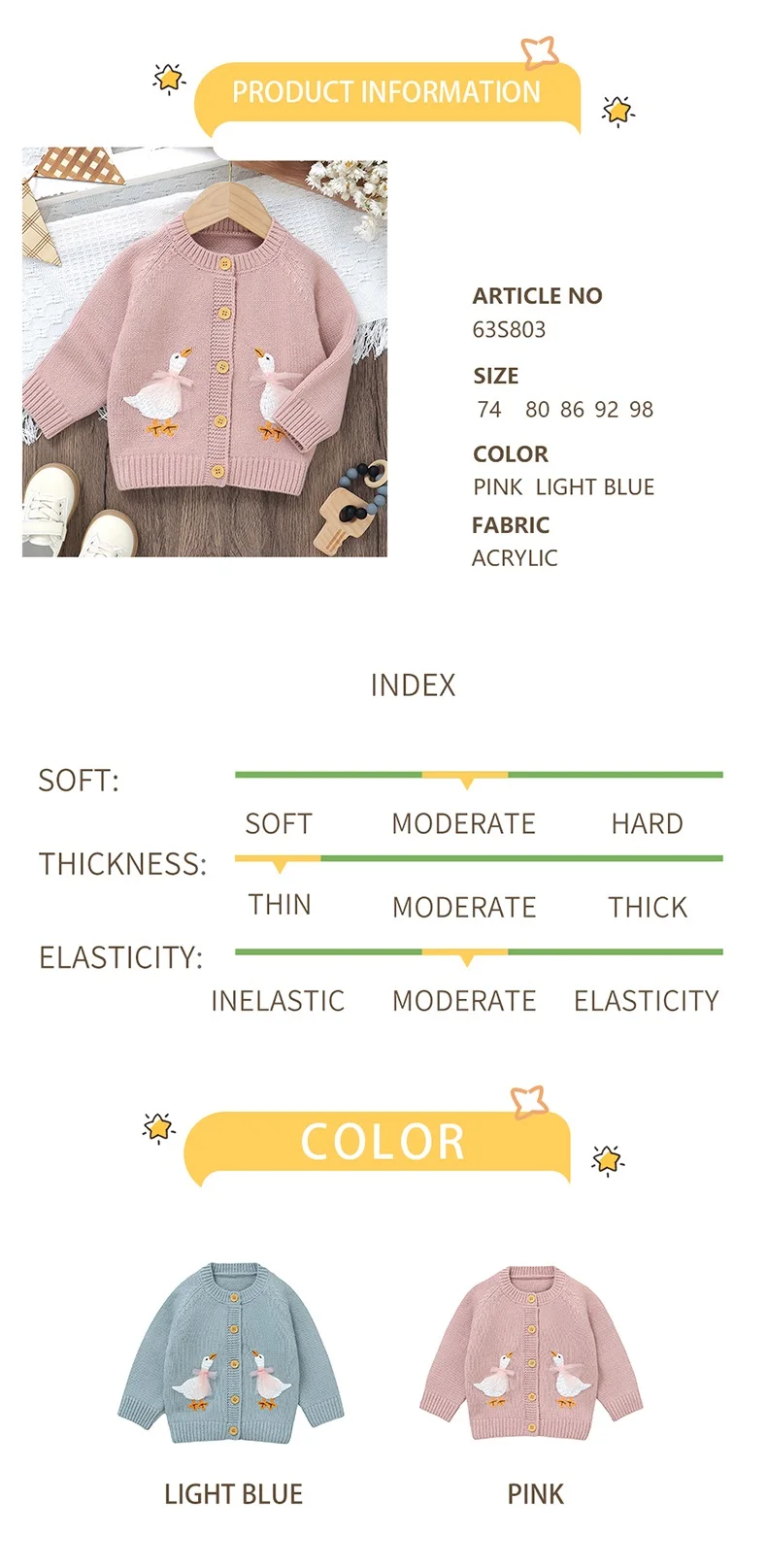 Maglione per bambini lavorato a maglia infantile ragazzo ragazza cardigan moda simpatico cartone animato oca neonato vestiti per bambini manica lunga autunno top capispalla Maglione per bambini lavorato a maglia infantile ragazzo ragazza cardigan moda simpatico cartone animato oca neonato vestiti per bambini manica lunga autunno top capispalla