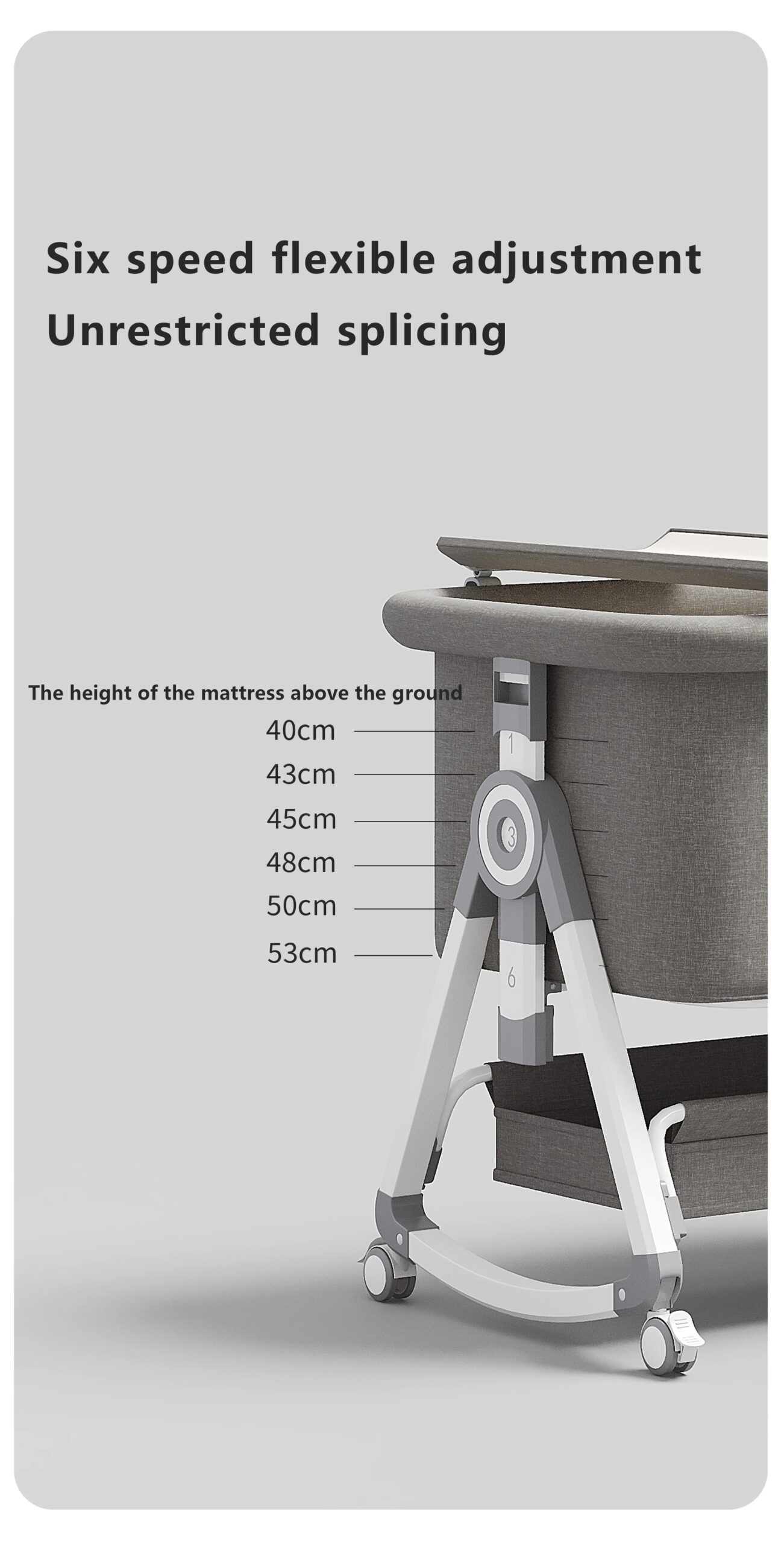 Culla 3 in 1 Lettino per bambini Portatile pieghevole regolabile in altezza Ruote girevoli Shaker Culla con zanzariera per neonato Culla 3 in 1 Lettino per bambini Portatile pieghevole regolabile in altezza Ruote girevoli Shaker Culla con zanzariera per neonato